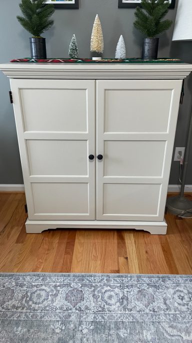 Refinished tv cabinet, Behr Sculptor Clay